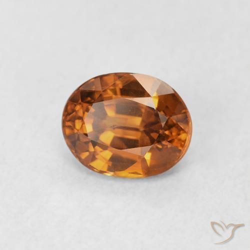 Zircone Arancio Terra naturale da 1.01 ct, Ovale, VS