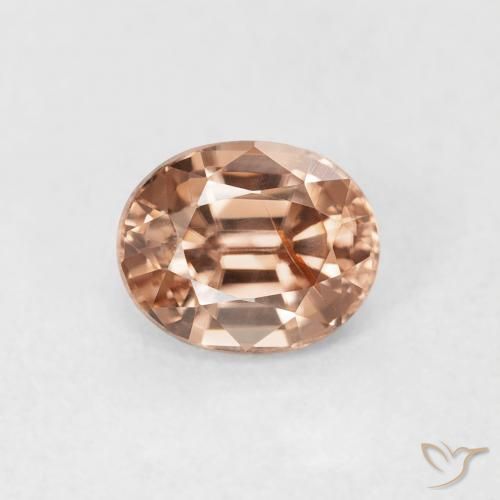 1.00ct Naturale Light Grapefruit Pink Zircone, Ovale, VS