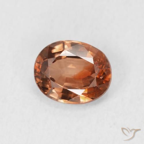Zircone Arancione scuro naturale da 1.02 ct, Ovale, VS