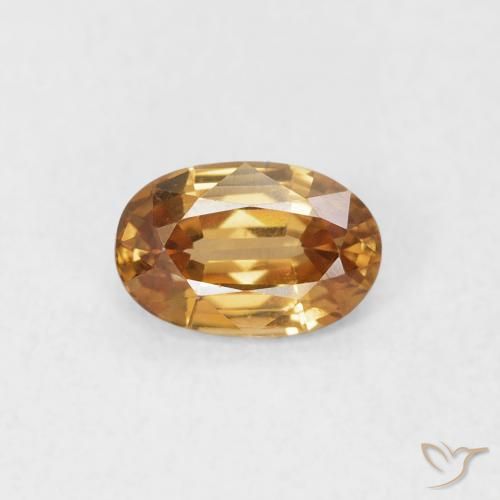 0.69ct Naturale Arancio ruggine Zircone, Ovale, VVS-VS
