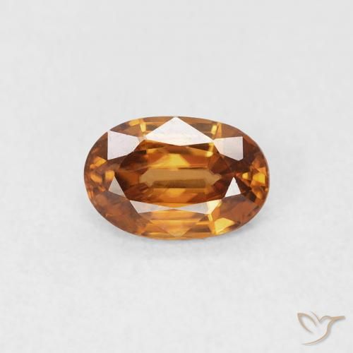 0.67ct Naturale Arancio Medio Zircone, Ovale, VVS-VS
