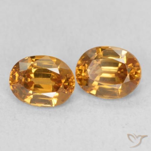 Gemme di Zircone Marrone arancio naturale da 1.23 ct, Ovale, VS