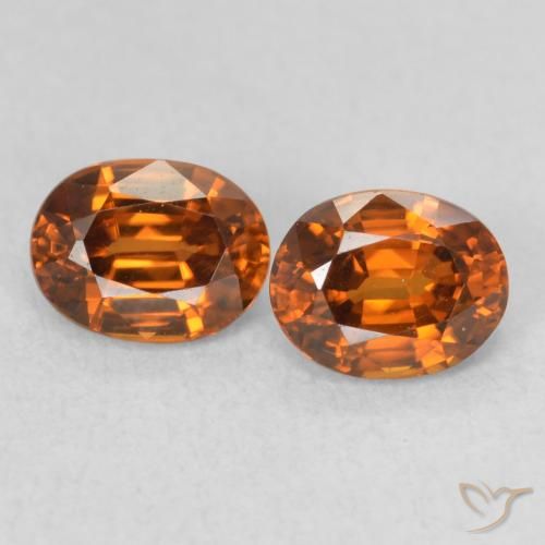 1.21ctw Naturale Arancione scuro Zircone, Ovale, VS