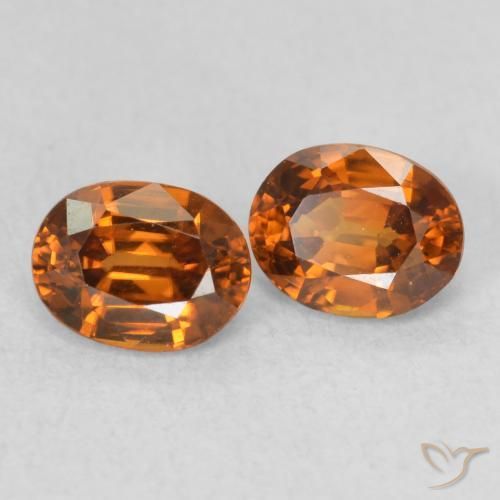 Gemme di Zircone Arancione scuro naturale da 1.21 ct, Ovale, VS