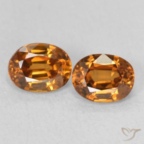 1.22ctw Naturale Marrone arancio Zircone, Ovale, VS