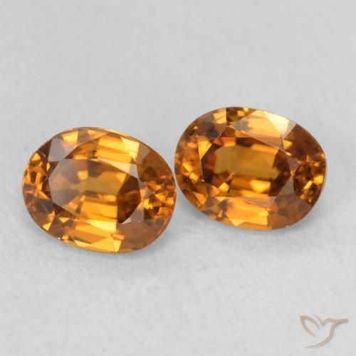 Gemme di Zircone Marrone arancio naturale da 1.22 ct, Ovale, VS
