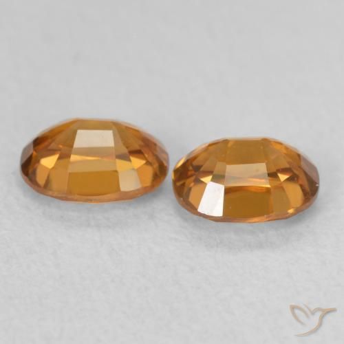 Gemme di Zircone Marrone arancio naturale da 1.22 ct, Ovale, VS