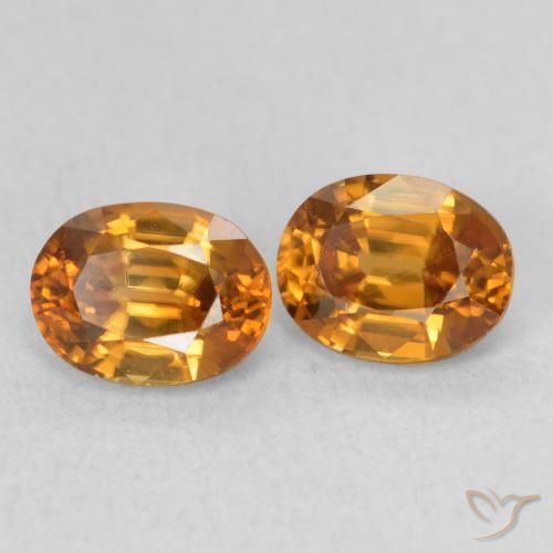 Gemme di Zircone Arancio Terra naturale da 1.21 ct, Ovale, VS