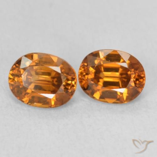 Gemme di Zircone Arancio Terra naturale da 1.32 ct, Ovale, VS