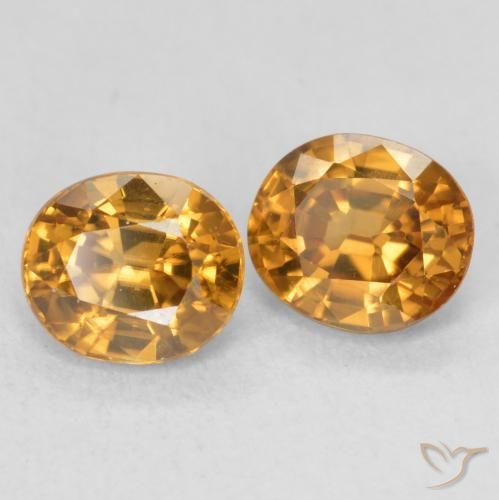 Gemme di Zircone Arancio ruggine naturale da 2.07 ct, Ovale, VVS-VS