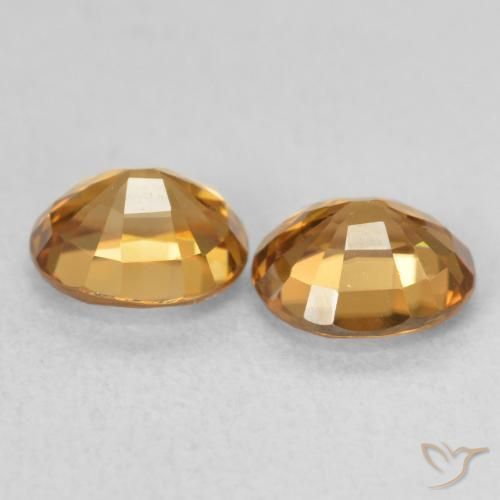 Gemme di Zircone Arancio ruggine naturale da 2.07 ct, Ovale, VVS-VS