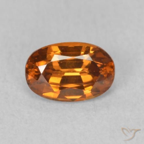 0.73ct Naturale Arancione marroncino Zircone, Ovale, VVS-VS