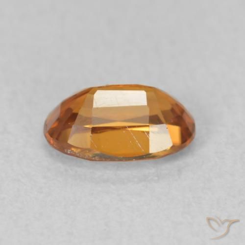 Zircone Arancione marroncino naturale da 0.73 ct, Ovale, VVS-VS