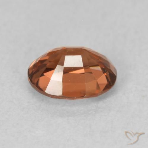 Zircone Medium Dark-Orange naturale da 0.92 ct, Ovale, VVS-VS
