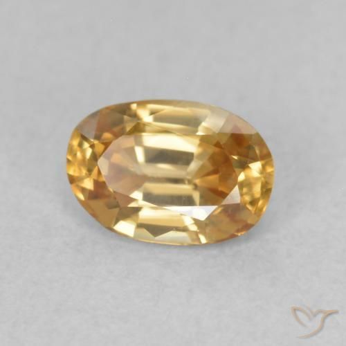 Zircone Oro medio naturale da 0.66 ct, Ovale, VVS-VS