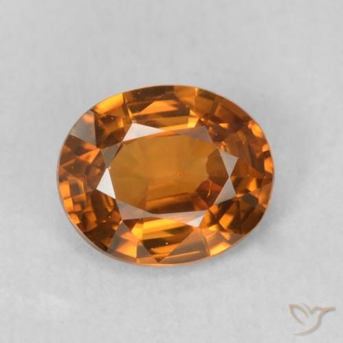 0.84ct Naturale Medium Dark-Orange Zircone, Ovale, VVS-VS