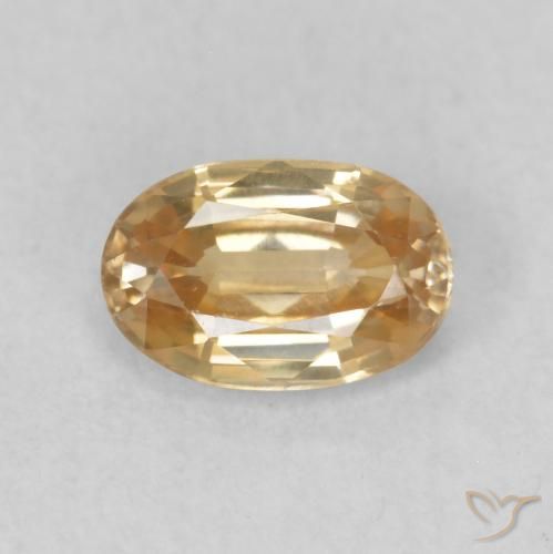 0.70ct Naturale Dorato pesca chiaro Zircone, Ovale, VVS-VS