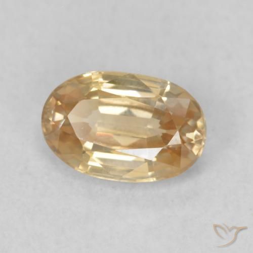 Zircone Dorato pesca chiaro naturale da 0.70 ct, Ovale, VVS-VS