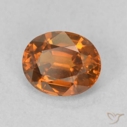 Zircone Medium Dark-Orange naturale da 0.93 ct, Ovale, VVS-VS