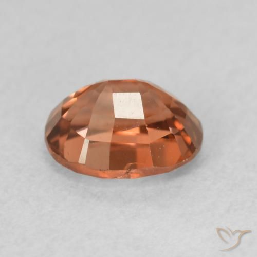 Zircone Arancione scuro naturale da 0.94 ct, Ovale, VVS-VS