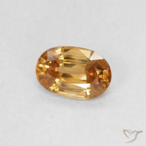 Zircone Arancio Medio naturale da 0.74 ct, Ovale, VVS
