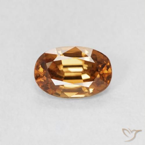0.80ct Naturale Arancio Medio Zircone, Ovale, VVS