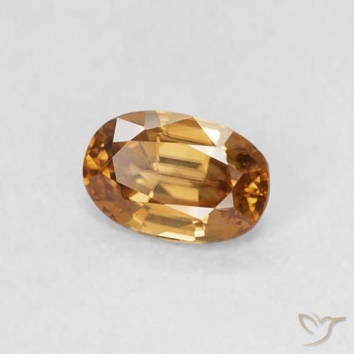 Zircone Arancio Medio naturale da 0.80 ct, Ovale, VVS
