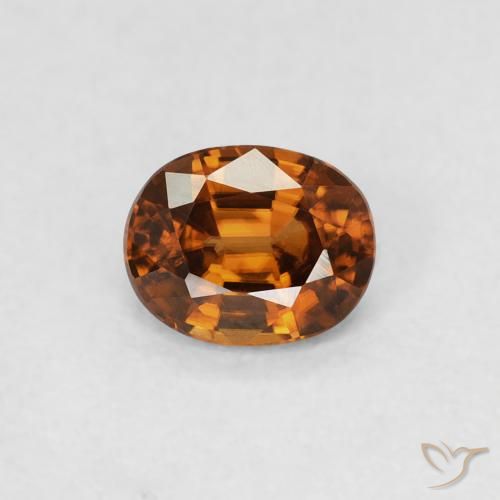 0.62ct Naturale Arancione Ambra Zircone, Ovale, VVS