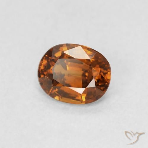 Zircone Arancione Ambra naturale da 0.62 ct, Ovale, VVS