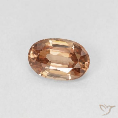 Zircone Pesca media naturale da 0.62 ct, Ovale, VVS