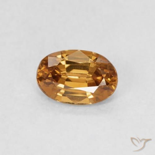 Zircone Marrone dorato naturale da 0.73 ct, Ovale, VVS