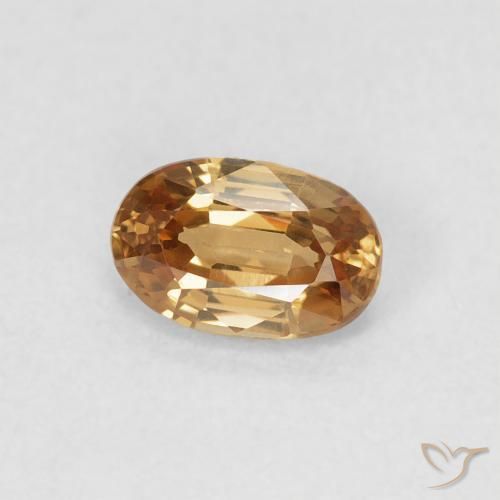 Zircone Golden-Peach naturale da 0.71 ct, Ovale, VVS