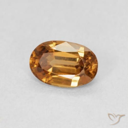 Zircone Marrone dorato naturale da 0.76 ct, Ovale, VVS