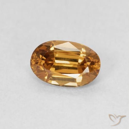 Zircone Oro medio naturale da 0.74 ct, Ovale, VVS