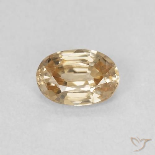 0.73ct Naturale Giallo chiaro Zircone, Ovale, VVS