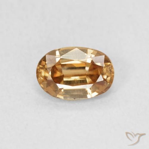 0.70ct Naturale Golden-Peach Zircone, Ovale, VVS