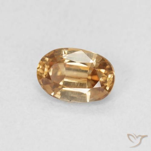 Zircone Golden-Peach naturale da 0.70 ct, Ovale, VVS