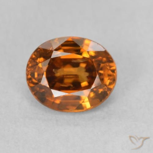 1.19ct Naturale Medium Dark-Orange Zircone, Ovale, VS