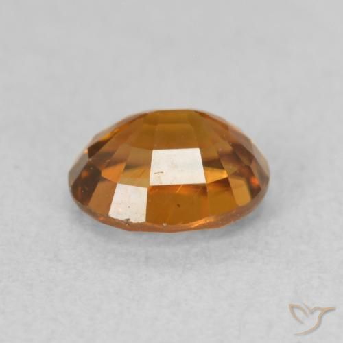 Zircone Medium Dark-Orange naturale da 1.19 ct, Ovale, VS