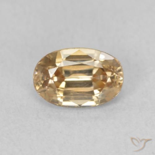 0.85ct Naturale Dorato Zircone, Ovale, VVS-VS