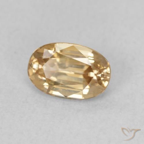 Zircone Dorato naturale da 0.85 ct, Ovale, VVS-VS