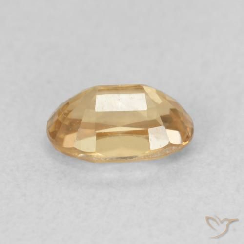Zircone Dorato naturale da 0.85 ct, Ovale, VVS-VS