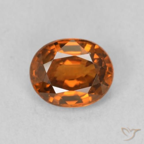 1.03ct Naturale Arancione scuro Zircone, Ovale, VVS-VS