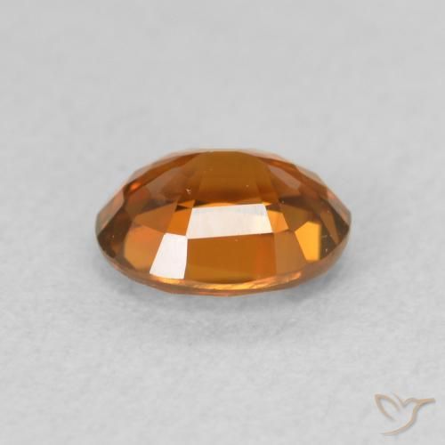 Zircone Arancione scuro naturale da 1.03 ct, Ovale, VVS-VS