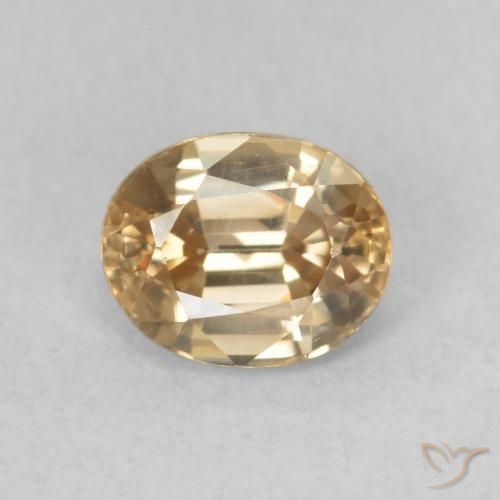 1.01ct Naturale Dorato Zircone, Ovale, VVS-VS