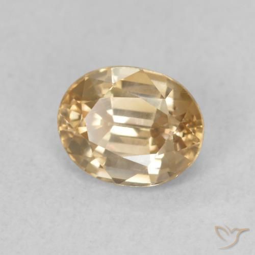 Zircone Dorato naturale da 1.01 ct, Ovale, VVS-VS