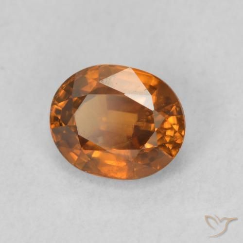 Zircone Medium Dark-Orange naturale da 1.00 ct, Ovale, VS