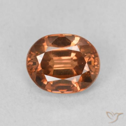 1.06ct Naturale Arancione scuro Zircone, Ovale, VS