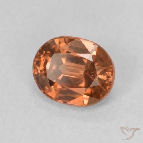 Zircone Arancione scuro naturale da 1.06 ct, Ovale, VS