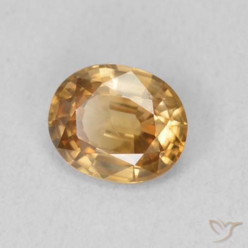 Zircone Oro medio naturale da 0.82 ct, Ovale, VS